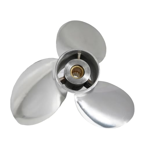 Image of Boat Left 15 1 /2 * 17 Stainless Steel Propeller for Y 150-300HP Marine Engine Part 6K1-45970-01-98 3 Blade 15 Spline
