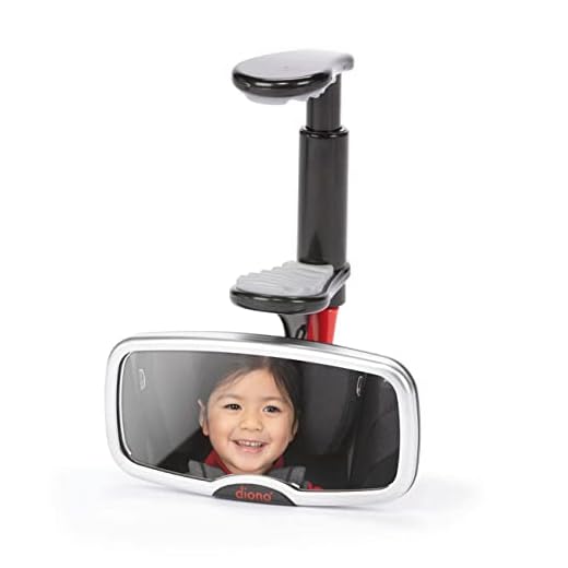 Diono See Me Too Rear View Forward Facing Baby Mirror for Car, Fully Adjustable Driver Mirror with Wide Crystal Clear View, Shatterproof, Crash Tested