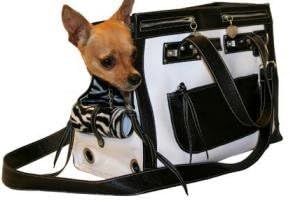 Pet Flys Dog Carrier - City Girl (White/Zebra)