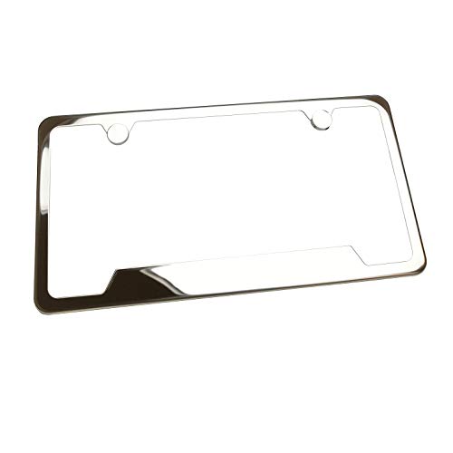 Circle Cool T304 Stainless Steel Polish Mirror Buttom Cut Out License Plate Frame Holder Tag W/Chrome Metal Cap … #TOP1