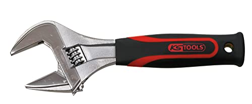 KS Tools 577.0202 - Clé à Molette à Ouverture Large avec Manche Bi-Matière, 8'' L.36 mm - Outillage Plomberie - Outil Polyvalent en Chrome Vanadium - Ultra...