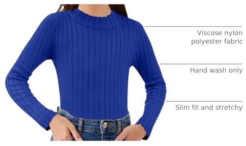 Image of Arshiner Girls Half Turtleneck Long Sleeve Knit Slim Sweater Pullover Tops