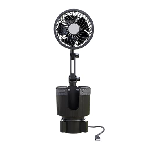 Ampliador De Portavasos para Coche,Soporte para Botellas con Ventilador De Rotación De 360 Grados,Portavasos Expandible | para SUV Camión Viaje por Carretera Trayectos Largos en Coche