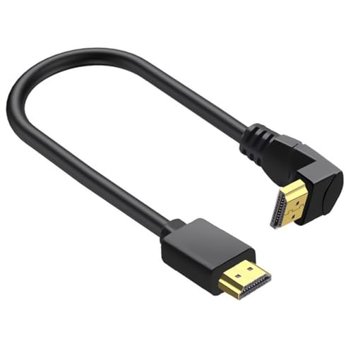 QMQJIA Efficient HDTV 2.0 Cable Male to Male 90 Degree Elbow Cable Supports 4K60Hz for HDTV Projectors 4K Display