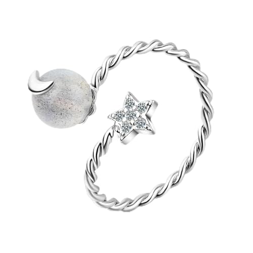 Bague en labradorite naturelle et argent pour femme et homme