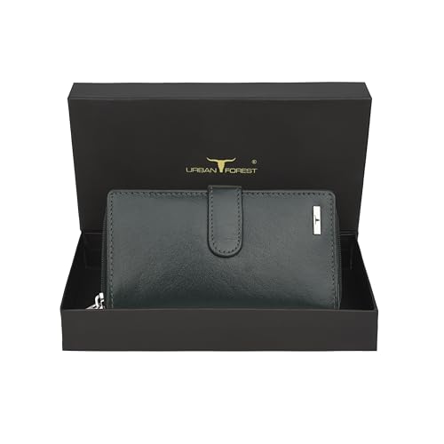 Image of URBAN FOREST Stella Aniline Green Leather Wallet for Women