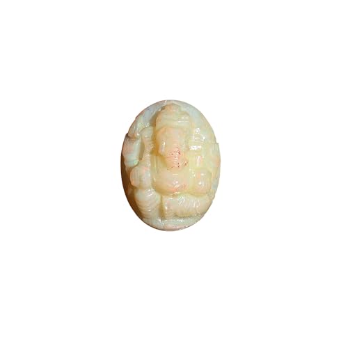 Opale de feu éthiopienne gravée Ganesh pour la méditation et la lithothérapie