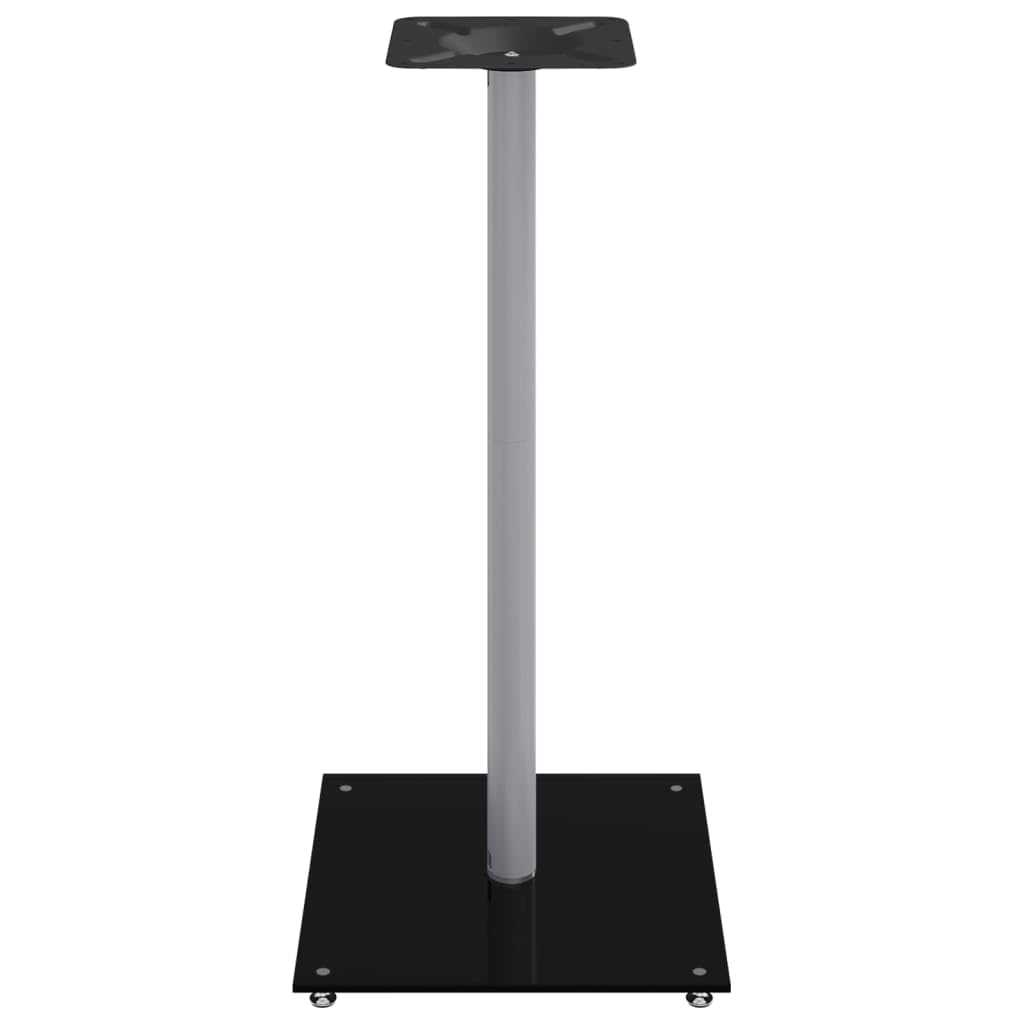 Stojak na głośniki, 2 sztuki, czarny, srebrny, z hartowanego szkła i aluminium, wysokość 86 cm, z systemem zarządzania kablami, antypoślizgowy, do kina domowego, salonu, studia, systemu Hifi
