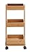 WENKO Scaffale Tortona, scaffale su ruote con 3 ripiani, armadio da bagno in bambù, carrello da bagno, carrello per il bagno, 18 x 71,5 x 31 cm, naturale