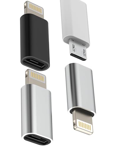 Adaptateur Micro USB Femelle vers Lightning Mâle (Lot De 3) pour Apple IPhone 14 13 12 11 Pro Max Câble Prise Chargeur Connecteur pour IPad Jack Splitter Tablette...