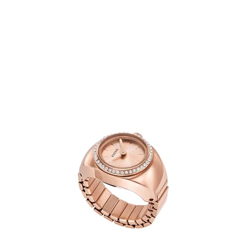 Image of Fossil Women's Watch Ring, Quartz Stainless Steel Two-Hand Ring Watch for Women