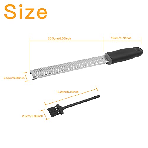 Sihuuu Zester Grater, Lemon Citrus Zester For Kitchen, Parmesan Cheese, Chocolate, Ginger, Garlic, Nutmeg, Vegetables, Fruits, Soft Touch Handle (12.8 Inch, Black) #TOP1