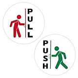 Professional, XL 5 Inch Push Pull Door Sticker Set 2 Pack. Extra-Large, Instructional Decals for...