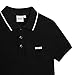 BOSS Boys Short Sleeve Knit Polo Shirt, Soft and Breathable, School Uniform with Striped Collar, Black, 6 Years