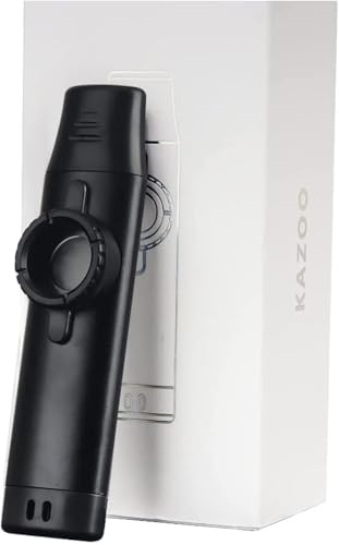 ANCLLO Kazoo aus Metall, verstellbarer Ton, Kazoo aus Aluminiumlegierung mit fünf Flötenmembranen für Musikliebhaber für Kinder/Erwachsene (Schwarz)