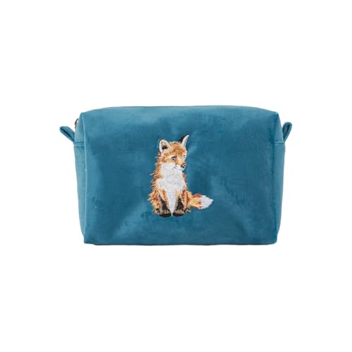 Bolsa de maquillaje bordada de zorro Wrendale Designs de alta gama