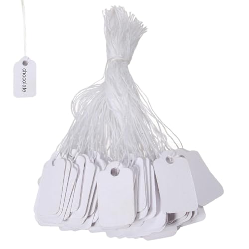 Señales de precio para joyas: 100 piezas de etiquetas vacías con cable, pequeños colgantes para el de precios, etiquetas prácticas de marcado | Versátil para visualización de accesorios de arte
