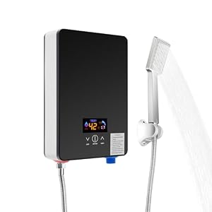 Chauffe-eau électrique instantané 6500 W sans réservoir, température constante avec affichage LED, protection de sécurité IPX4, montage mural