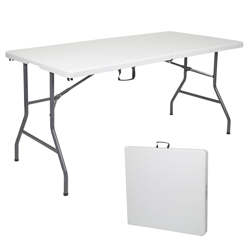 Stansport Folding Camp Table, White, 59.8" L x 29.1" W x 29.1" H by Stansport - Used condition - US$37.70