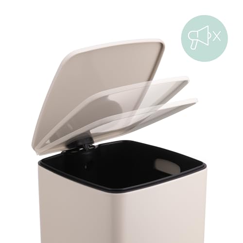 Caneca de basura cocina 30 litros beige con pedal miniatura 2
