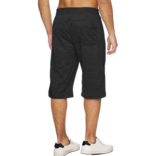 JEShifangjiusu Men's Casual Baggy Knee Length 3/4 Pants Jogger Athletic Capri Pant Casual Shorts Below The Knee4