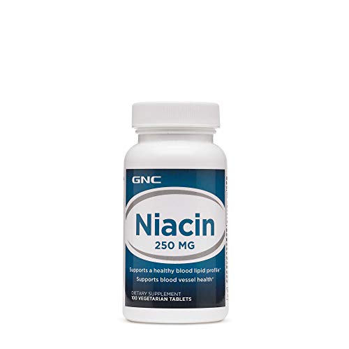 GNC Niacin 250mg, 100 Tablets, Supports Blood Vessel Health
