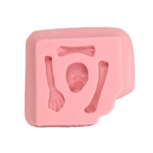 Small Skeleton Skull Silicone Mold Food Safe Fondant, Chocolate, Candy, Resin, Polymer Clay Mold. Flexible easy to use.