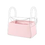 DGAZ Purse Organizer Insert, Silky Handbag & Tote Organizer, Bag in Bag, Fits Lindy 19/26/30/34 Bags (Pink, LD19)
