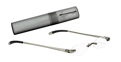 Select-A-Vision Flexi Lights Rimless Round Unisex Readers, Gray, 2.00