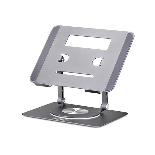 Soporte Giratorio para Portátil de Aluminio Plegable con Base 360 Grados y Carga hasta 5kg