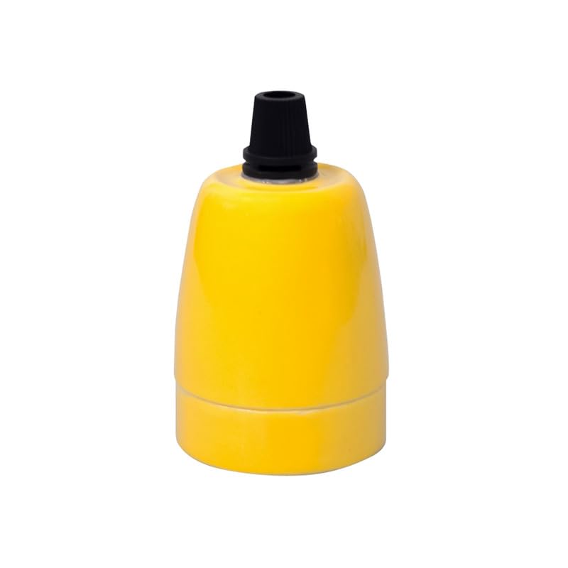 DC VOLTAGE E27 Vintage Bakelite Lamp Holder Yellow Edison Screw (ES) Solid Bulb Socket Adapter, Retro E27 Light Bulb Socket for Vintage Bulbs, DIY Lighting