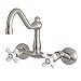 Kingston Brass KS3228PX Vintage Wall Mount Kitchen Faucet, Brushed Nickel