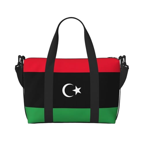 Libyan flag print Travel Duffel Bag,workout duffel bag, overnight shoulder Bag,Weekender Bag for Women Men
