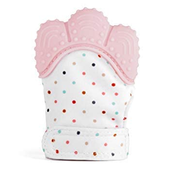 Mommas Baby Gloves TEETHER/Soft/Food Grade/BPA Free/ 3-12 Months (2pcs, Pink)