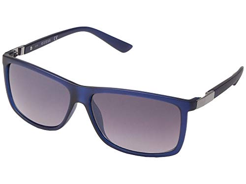 Lunettes Guess GF0191 bleu mat verres dégradés smoke protection solaire maximale homme