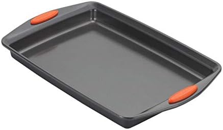 Pemberly Row Nonstick 17" Baking Sheet in Gray and Orange