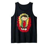Morenita del Tepeyac Cartoon Santa María de Guadalupe Camiseta sin Mangas