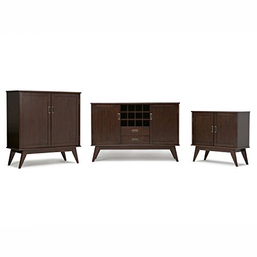Simpli Home Draper SOLID WOOD 32 inch Wide Mid Century Modern Low Storage Cabinet in Medium Auburn Brown, with 2 Doors, 2 Adjustable Shelves - Thumbnail 7