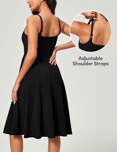 IUGA Sundresses for Women 2025 Summer Dress with Built in Shorts & Bra Spaghetti Strap Midi Casual Flowy Beach Dresses2