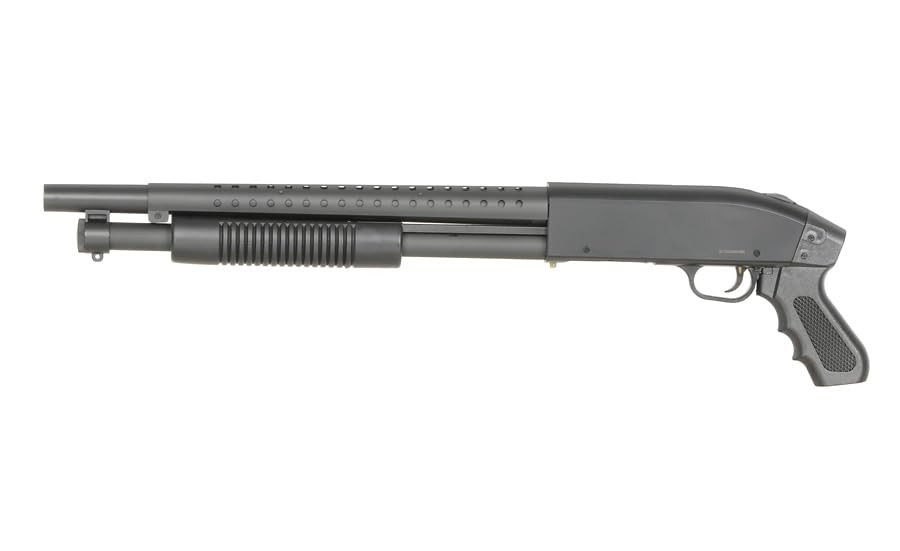 Escopeta de Airsoft plástico Muelle Bolas 6 mm con 1 Cargador de 14 Bolas Cada uno, Loader o Cargador de Bolas Modelo MP003B Color Negro. Potencia < 1 Julio
