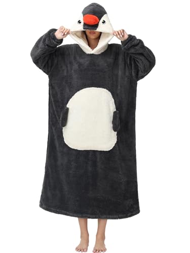LATH.PIN Hoodie Decke Tragbare Verlängert Übergroße Oversized Pullover Tragbare Deckenhoodie Gemütlicher Decken-Sweatshirt mit Ärmeln und Riesigen Taschen für Erwachsene Unisex