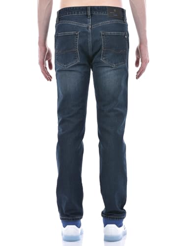 Image of Numero Uno Mens Slim Fit Dark Blue Mild Wash Sustainable Jeans