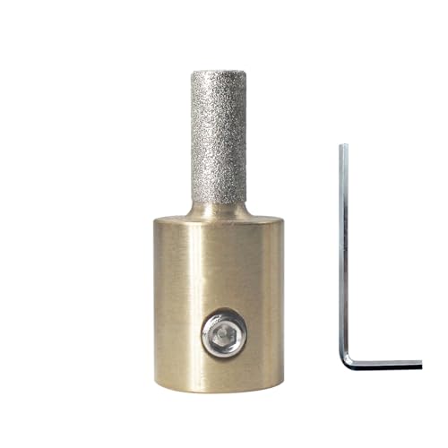 BeQell 1/4 Inch Brass Core Stained Glass Grinder Bits - Diamond Head Tools, Drill Bits for Stained Glass