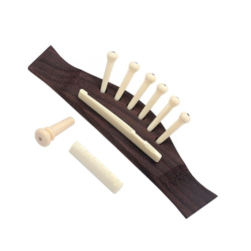 BESPORTBLE 6-string Acoustic Guitar Bridge Saddle Rosewood Nut Saddle and Nut Kit Bridge Endpins for Diy