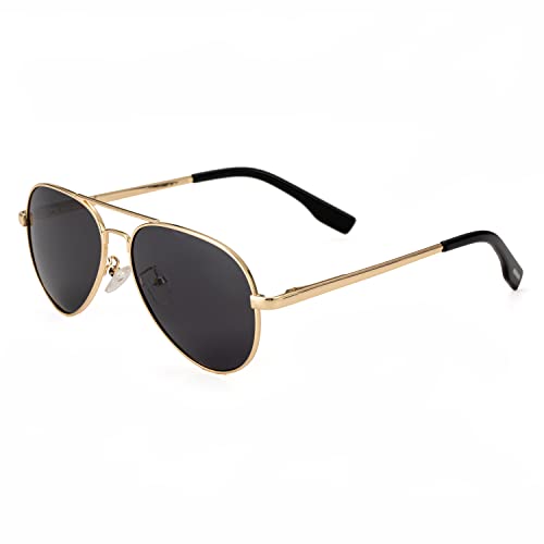 Onrtry Small Polarized Aviator Sunglasses For Boys Girls Classic Metal Frame Mirrored Lens Sun Glasses cover
