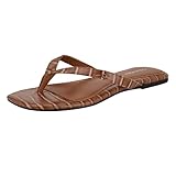 Calvin Klein Women's Stelea Sandal, Dark Natural Croco 120, 9