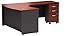 Bush Business Furniture Series C Right Handed L Shaped Desk with Mobile File Cabinet in Hansen Cherry, Corner Computer Table for Home or Professional Office