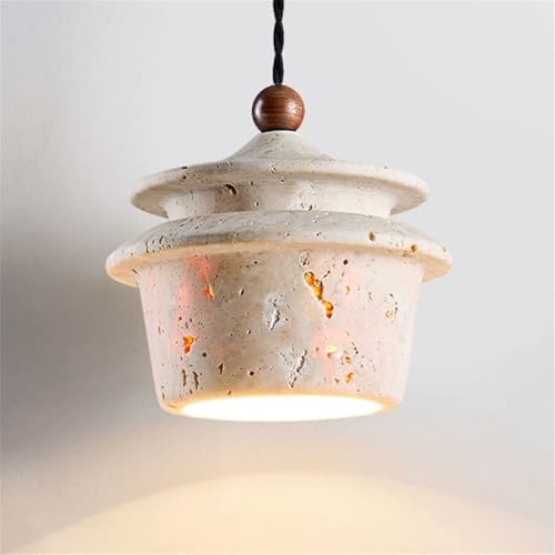 Lustre en travertin jaune, plafonnier haut de gamme style nordique