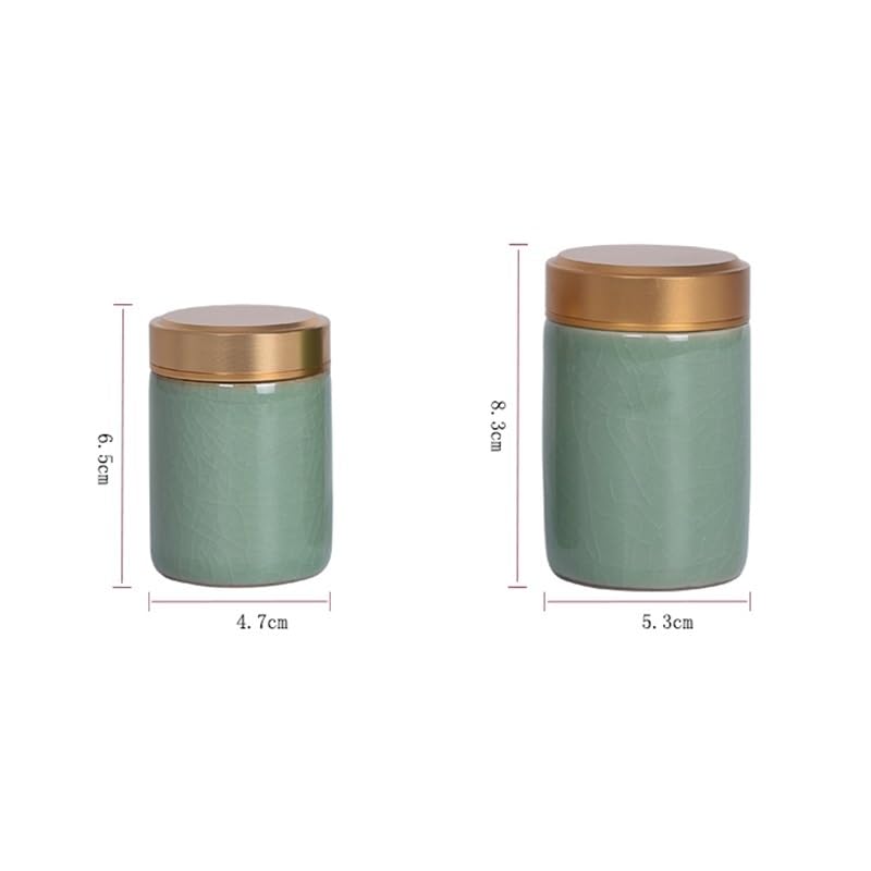 HLTYGWX Zuckerdose, Keramik-Teedose mit Metalldeckel, Reise-Teedose, praktische kleine Teebox, Teebehälter, Aufbewahrungstank, Tee-Organizer, Bonbonglas, Teedose (Farbe:, 4,7 x 6,5 cm, 01)