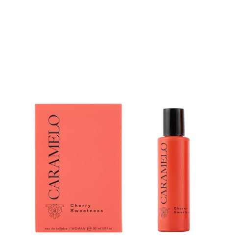 CARAMELO - Cherry Sweetness 30 ml, Colonia Mujer, Perfume Formato Spray, Eau de Toilette Natural y Femenina, Aroma Cítrico Floral Ambarado, Fragancia Fresca, Elegante y de Larga Duración